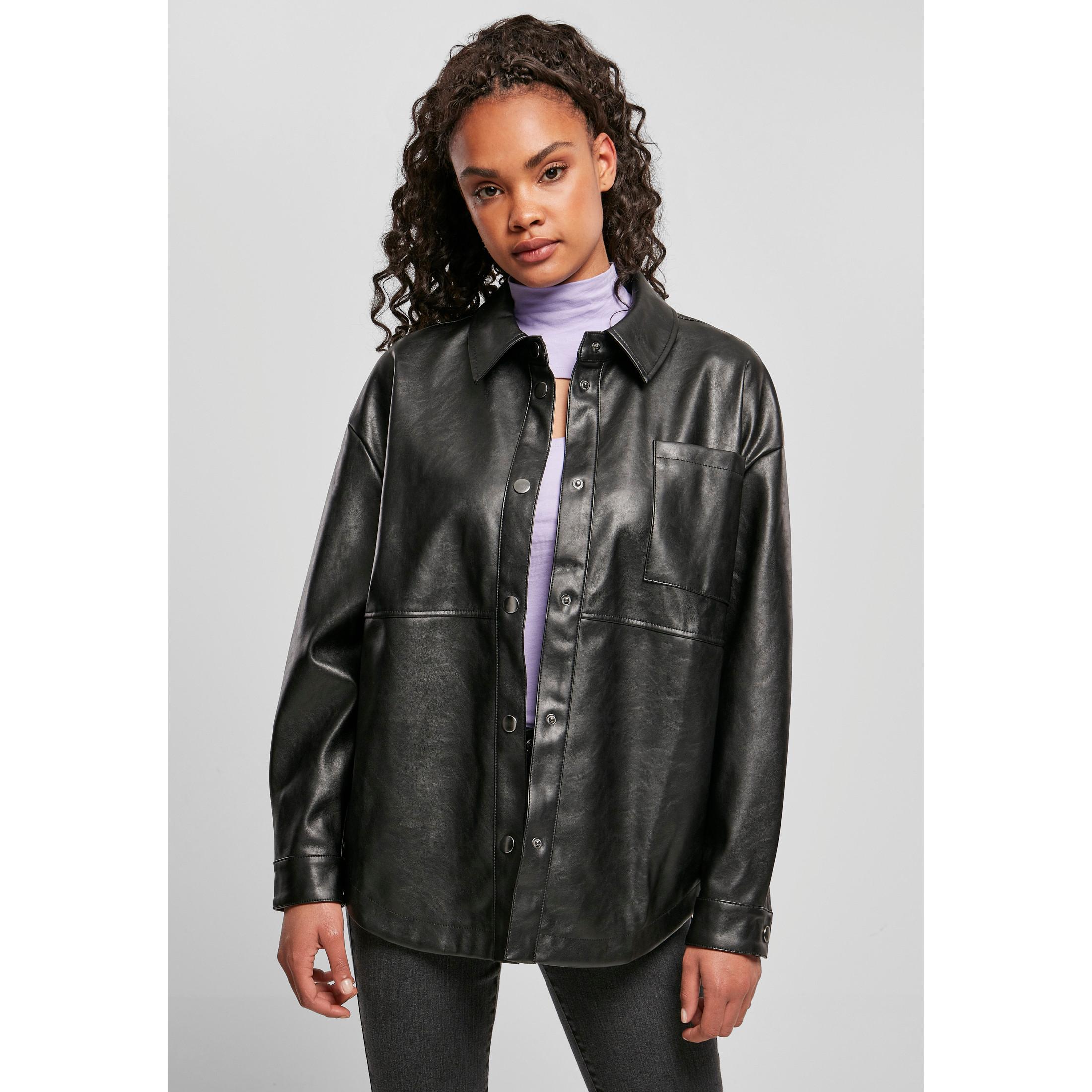 URBAN CLASSICS Faux Leather Overshirt