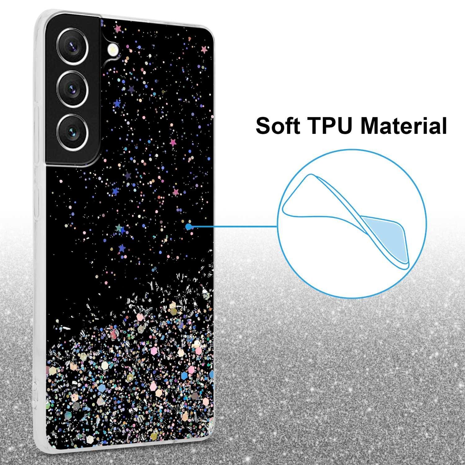 Cadorabo Hülle für Samsung Galaxy S22 TPU Silikon mit funkelnden Glitter