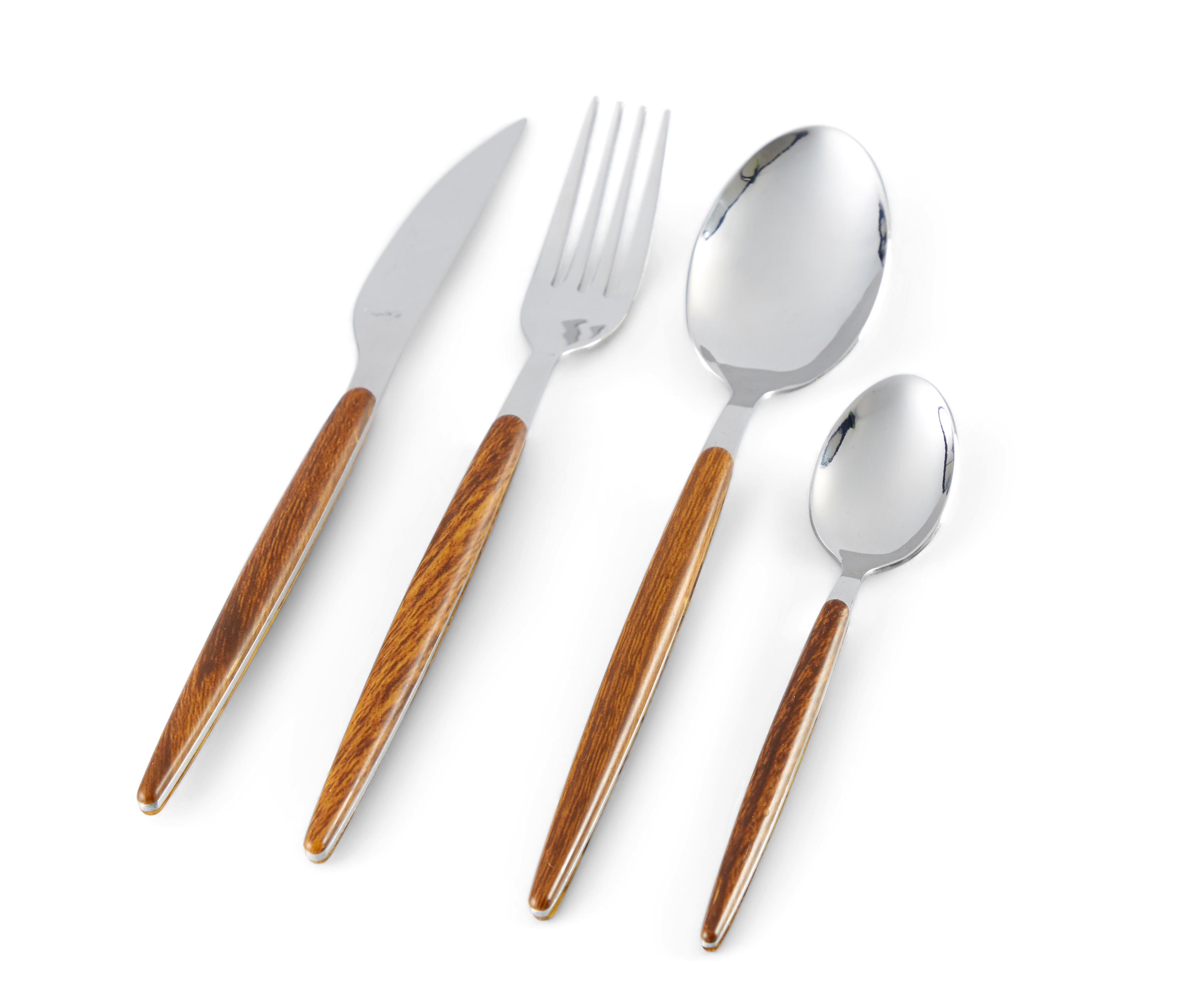 SCHOU Besteck Set (16 Teilig) Holzoptik