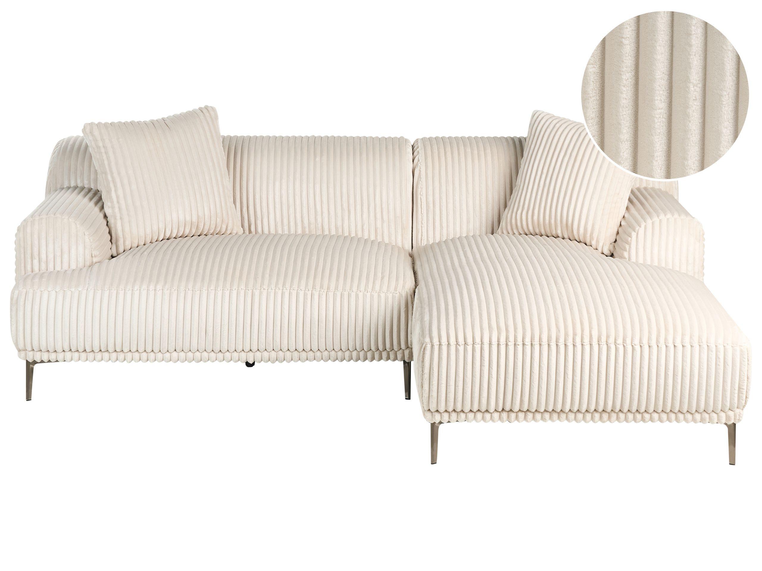Beliani Ecksofa aus Cord Retro STENUM