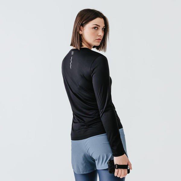 KALENJI Laufshirt langarm Run Sun Protect Damen schwarz