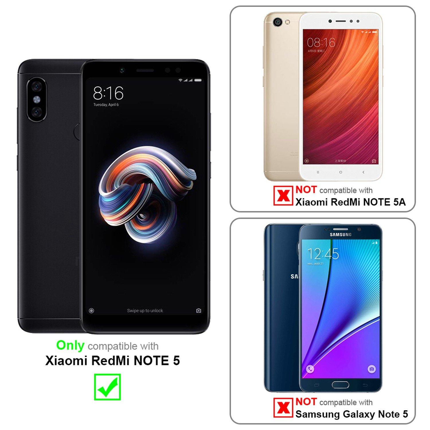 Cadorabo Hülle für Xiaomi RedMi NOTE 5 Standfunktion, Kartenfach