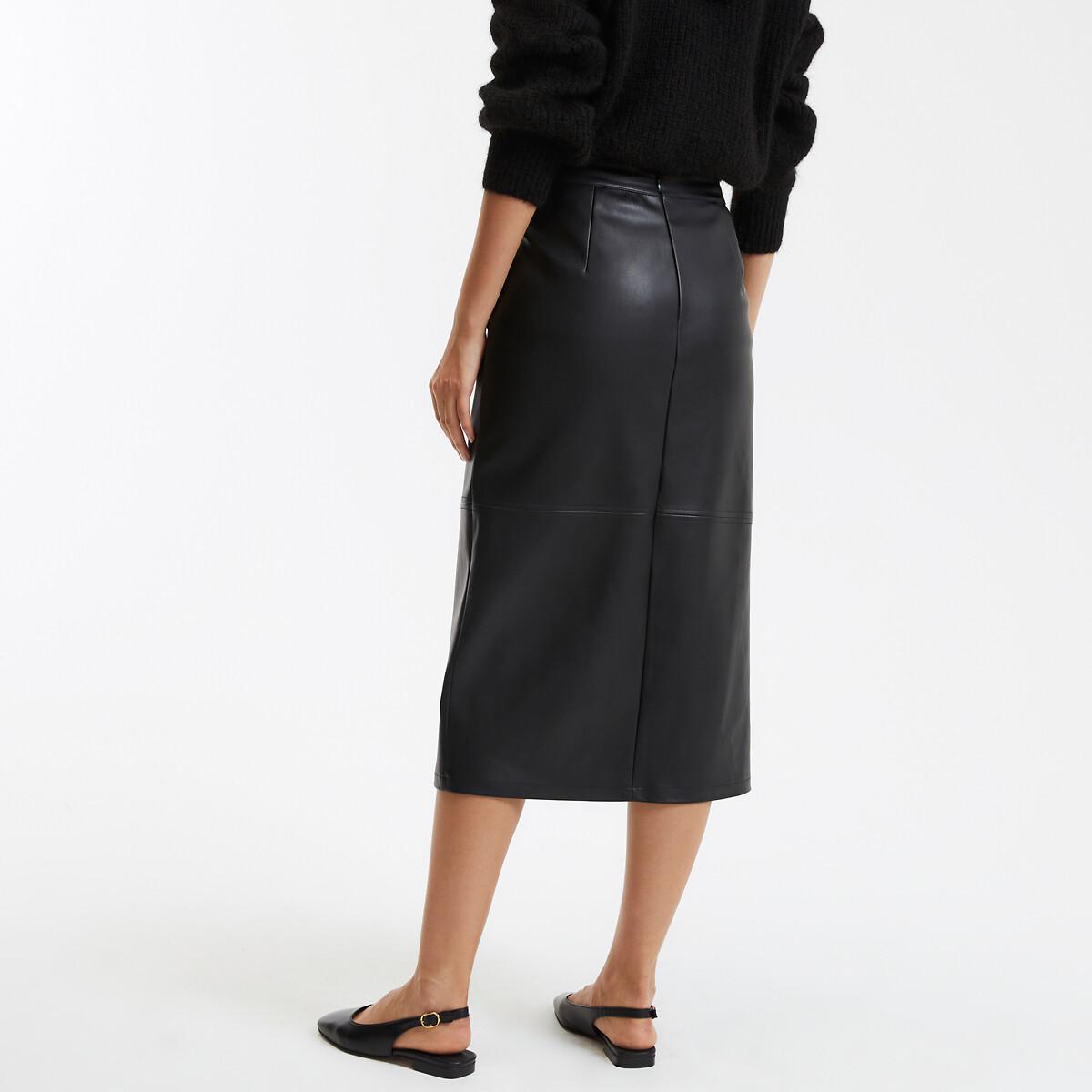 La Redoute Collections Gerader Rock aus Lederimitat