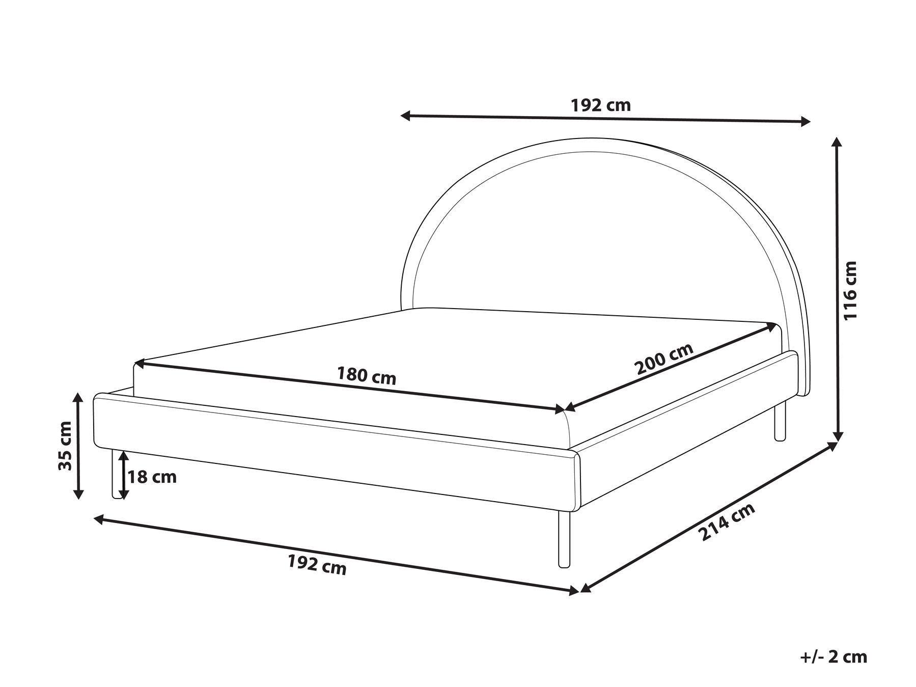 Beliani Bett mit Lattenrost aus Polyester Retro MARGUT