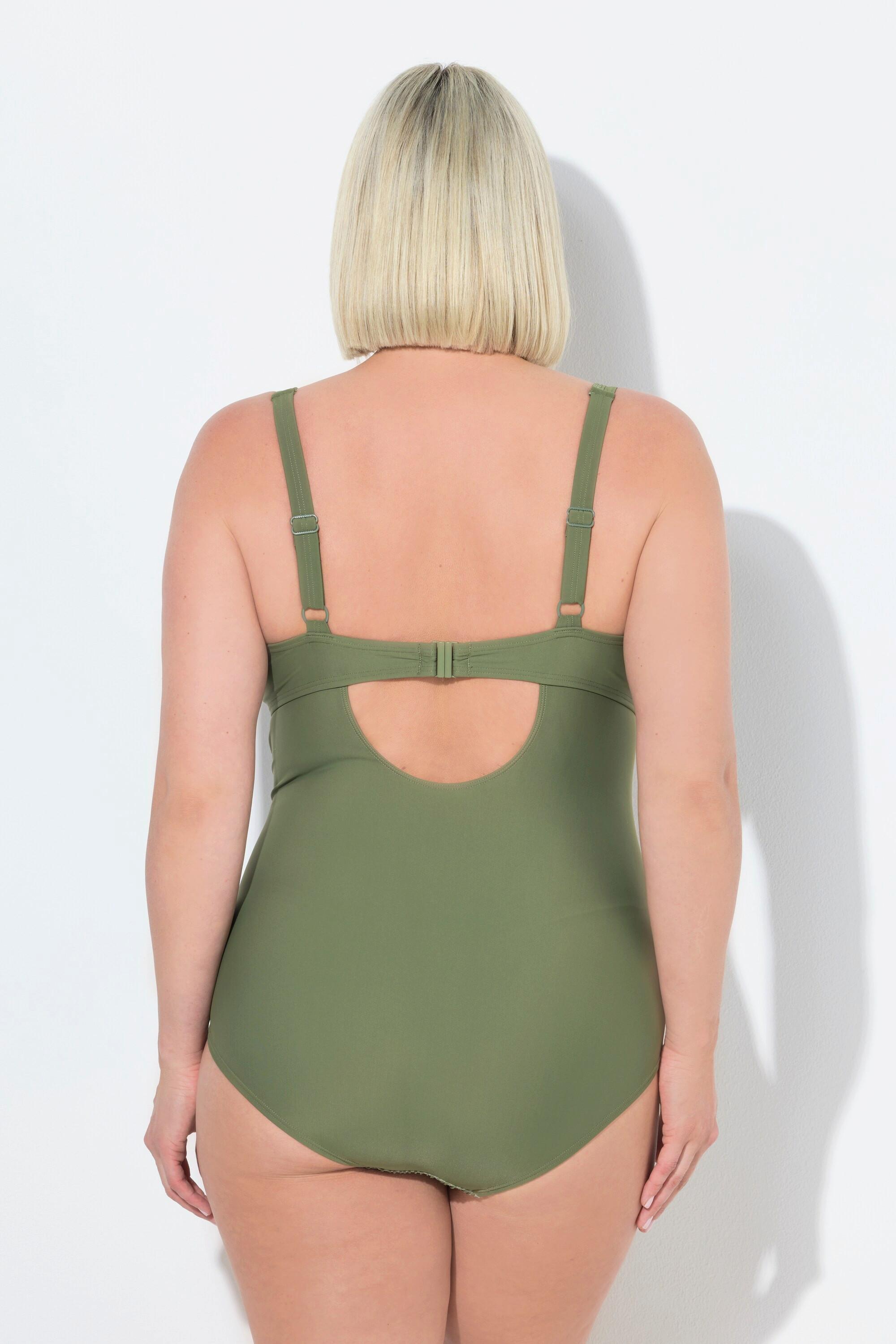 Ulla Popken Badeanzug, Bügel-Softcups, Träger verstellbar, recycelt