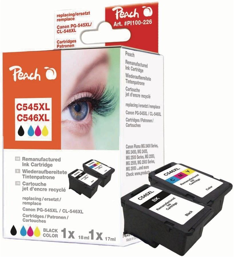 Peach Tintenset Canon PG-545XL CL-546XL BK, C, M, Y