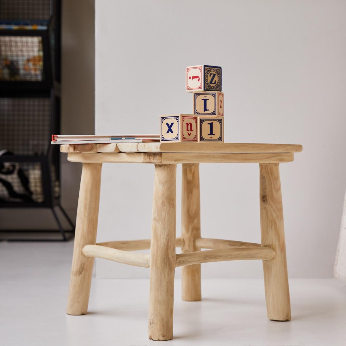 Tikamoon Kinder-Nachttisch aus massivem Teak Kilim