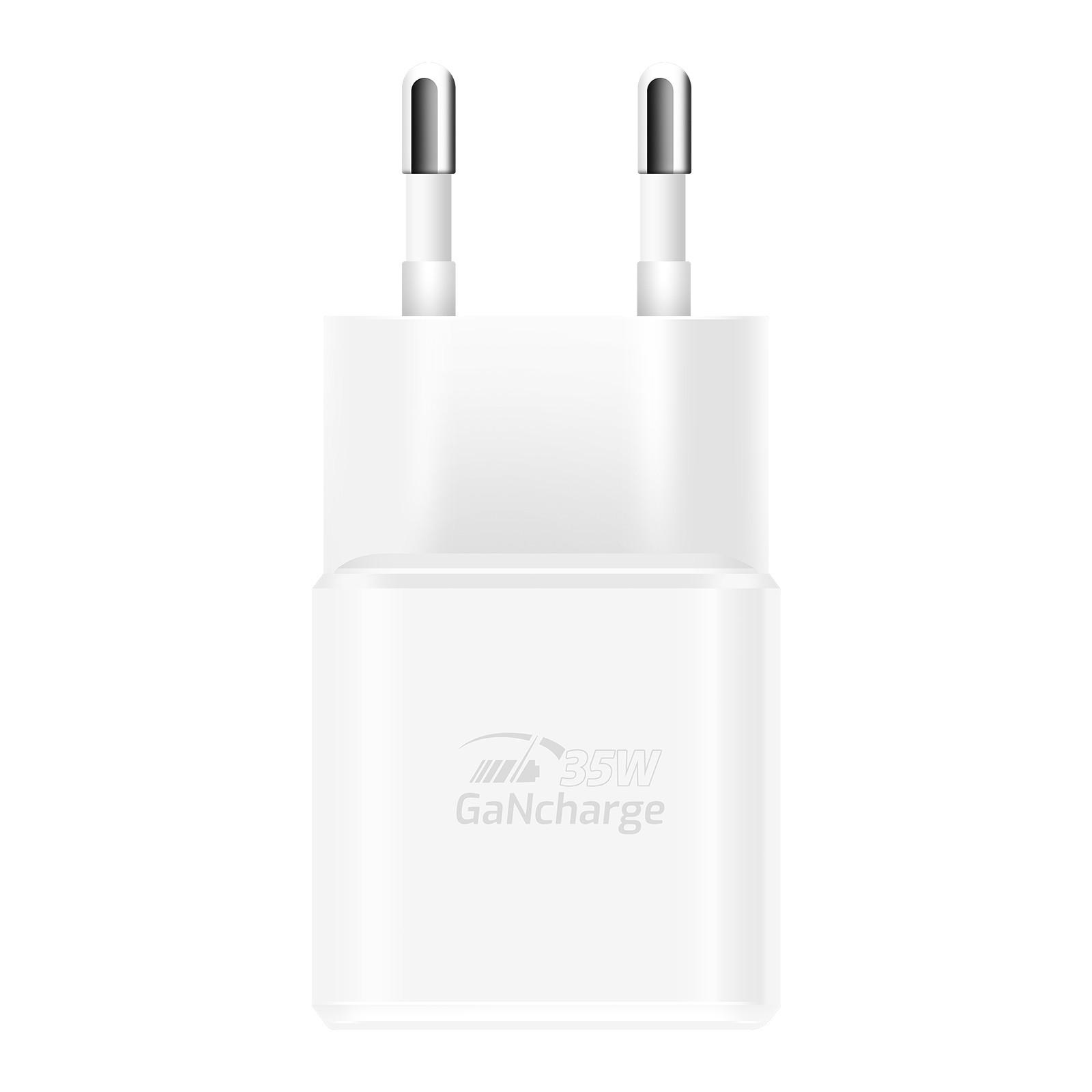 SWISSTEN GaN 35W USB + USB-C Netzteil Weiß