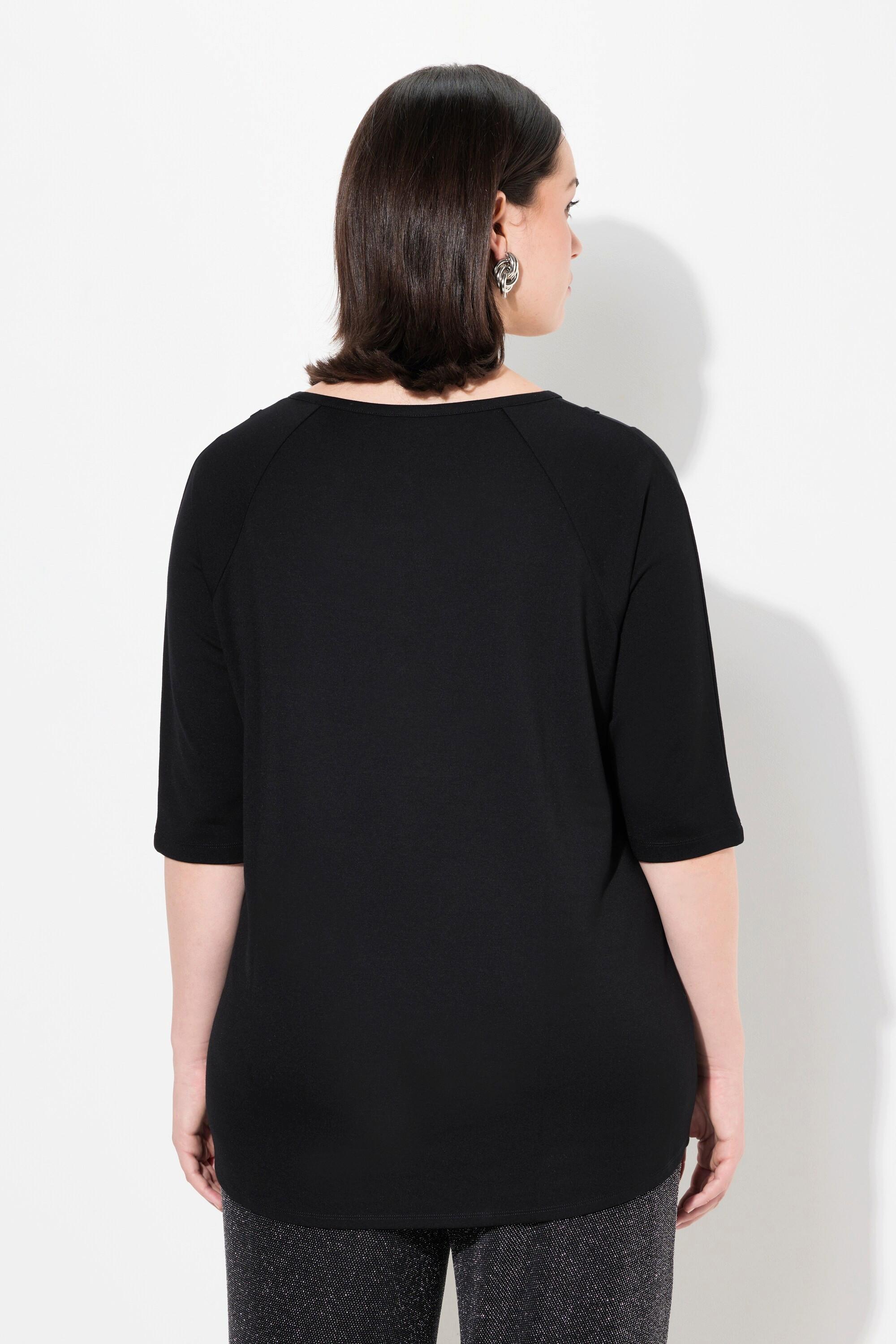 Ulla Popken Classic Mesh Einsatz Rundhals 3/4 Arm Shirt