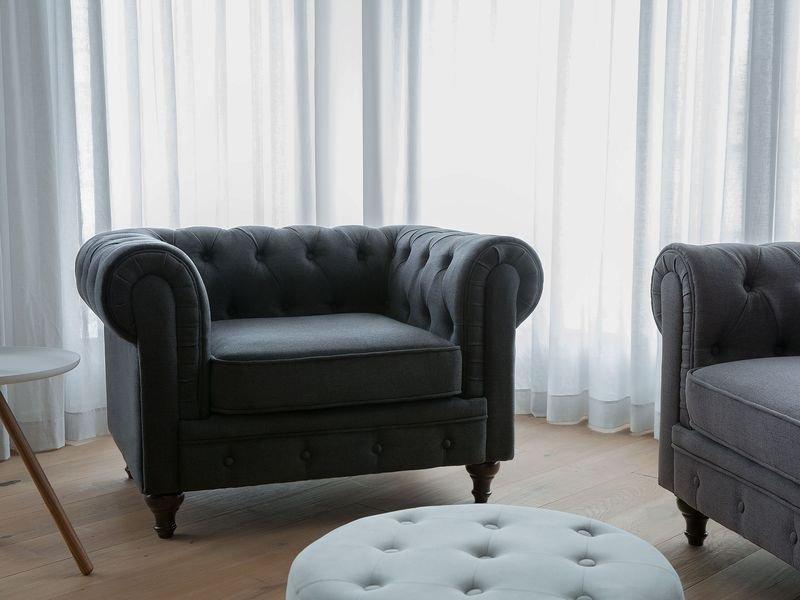 Beliani Sessel aus Polyester Glamourös CHESTERFIELD