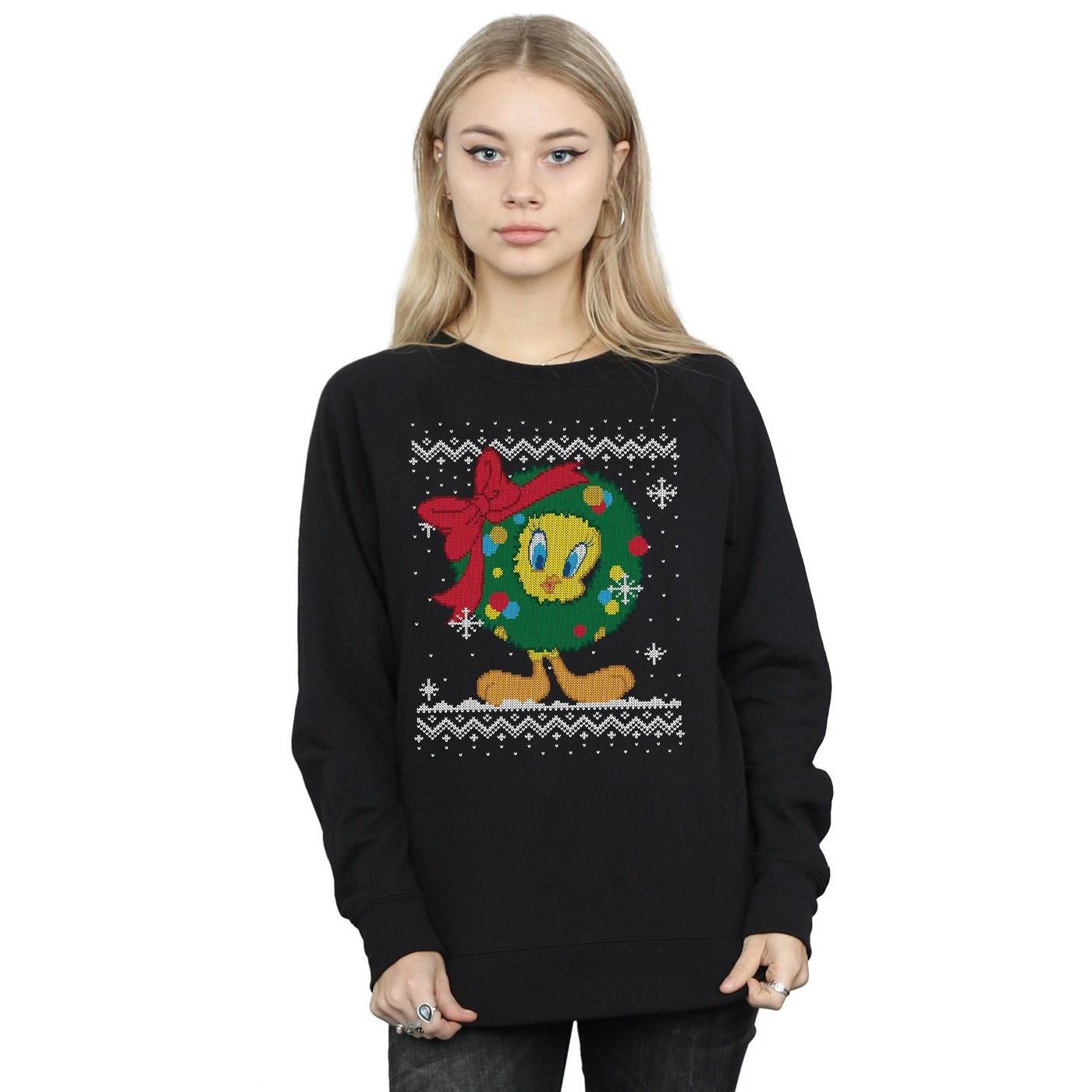 LOONEY TUNES Tweety Pie Christmas Fair Isle Sweatshirt