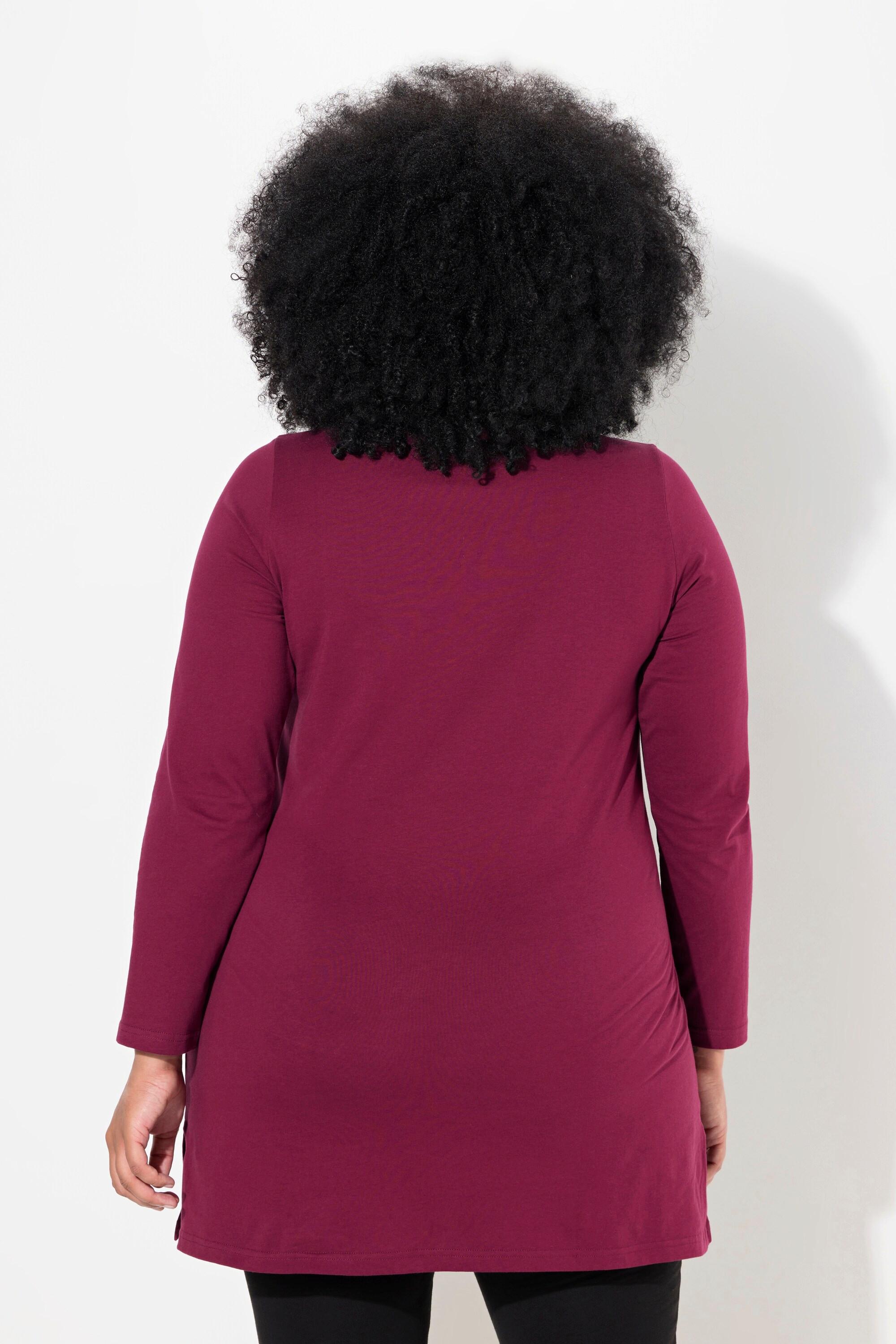 Ulla Popken A-Linie Keyhole Rundhals Langarm Longshirt