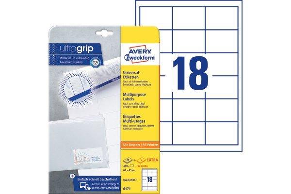 Avery-Zweckform AVERY ZWECKFORM Universaletiketten 64x45mm, 540 Stk.