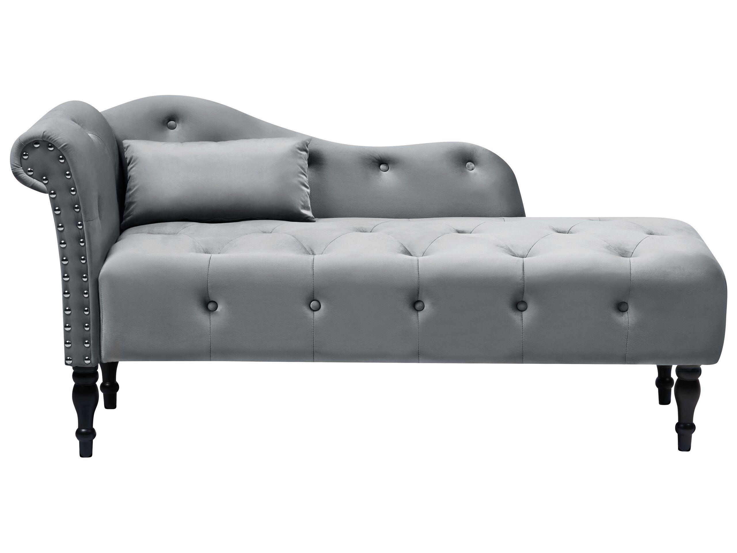 Beliani Linksseitige Chaiselounge aus Samtstoff Retro IVRY