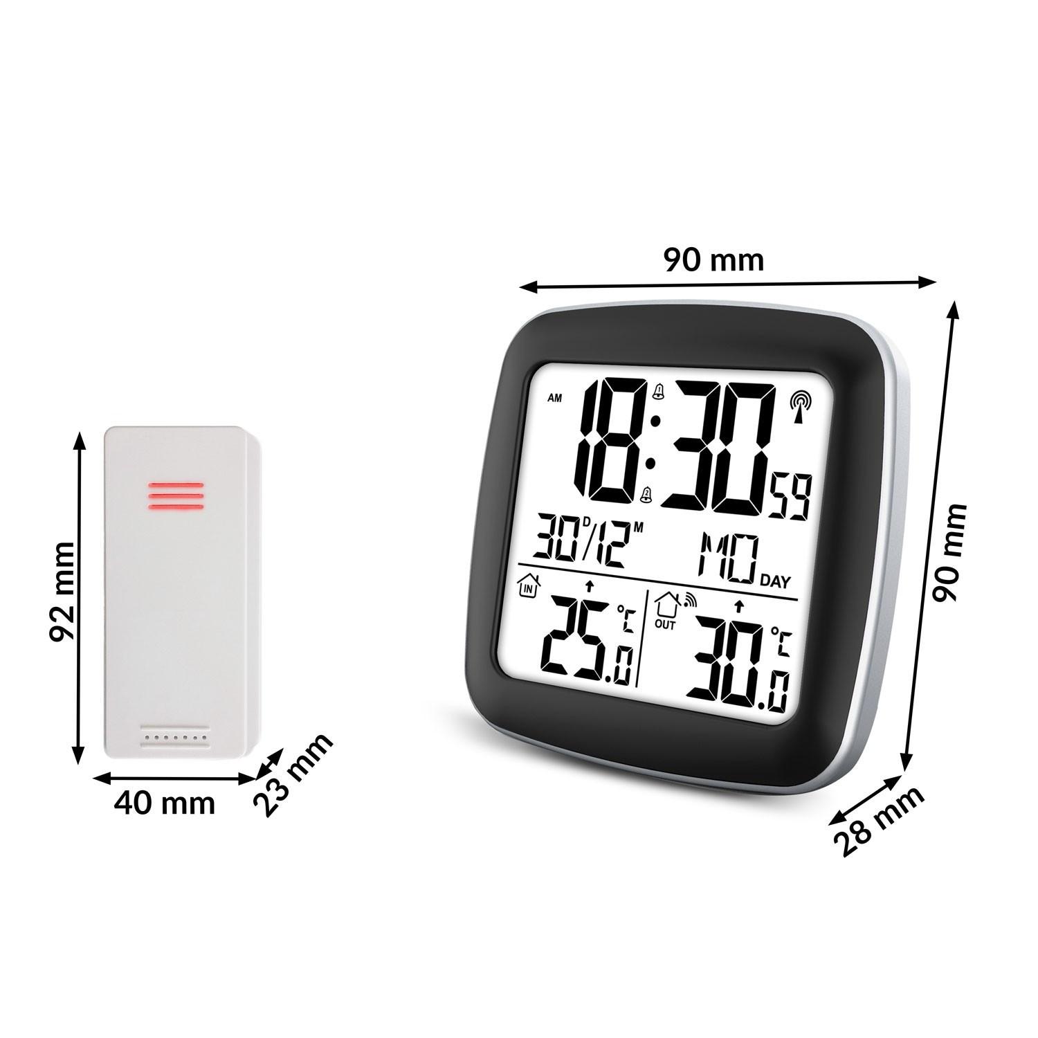 B2X Silberfarbene Wetterstation mit Display BD-903