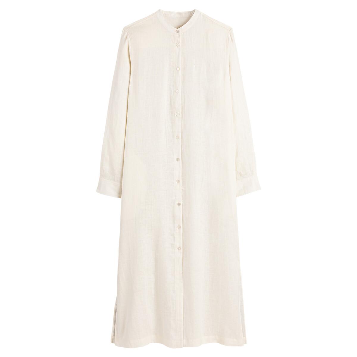 La Redoute Collections Langärmeliges Leinen Maxikleid