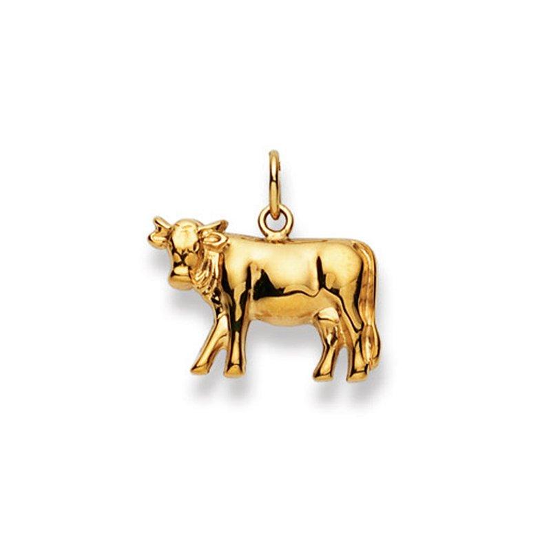 MUAU Schmuck Anhänger Kuh Gelbgold 750, 18x18mm