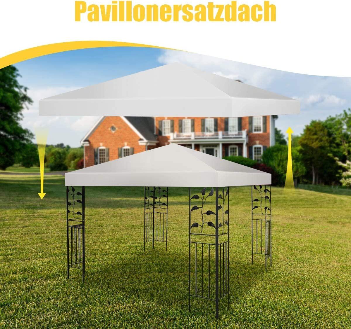 Northix Pavillon-Ersatzdach Sonnenschutzabdeckung mit Klettverschlüssen 300 x 300 cm Beige
