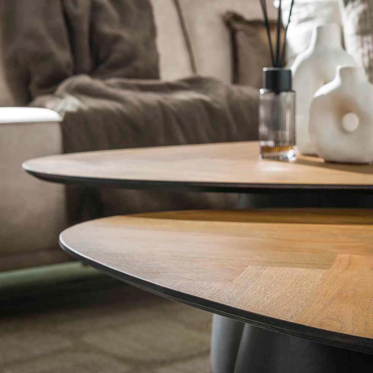 mutoni Couchtisch Infinite Teakholzfurnier recycelt (2er-Set)