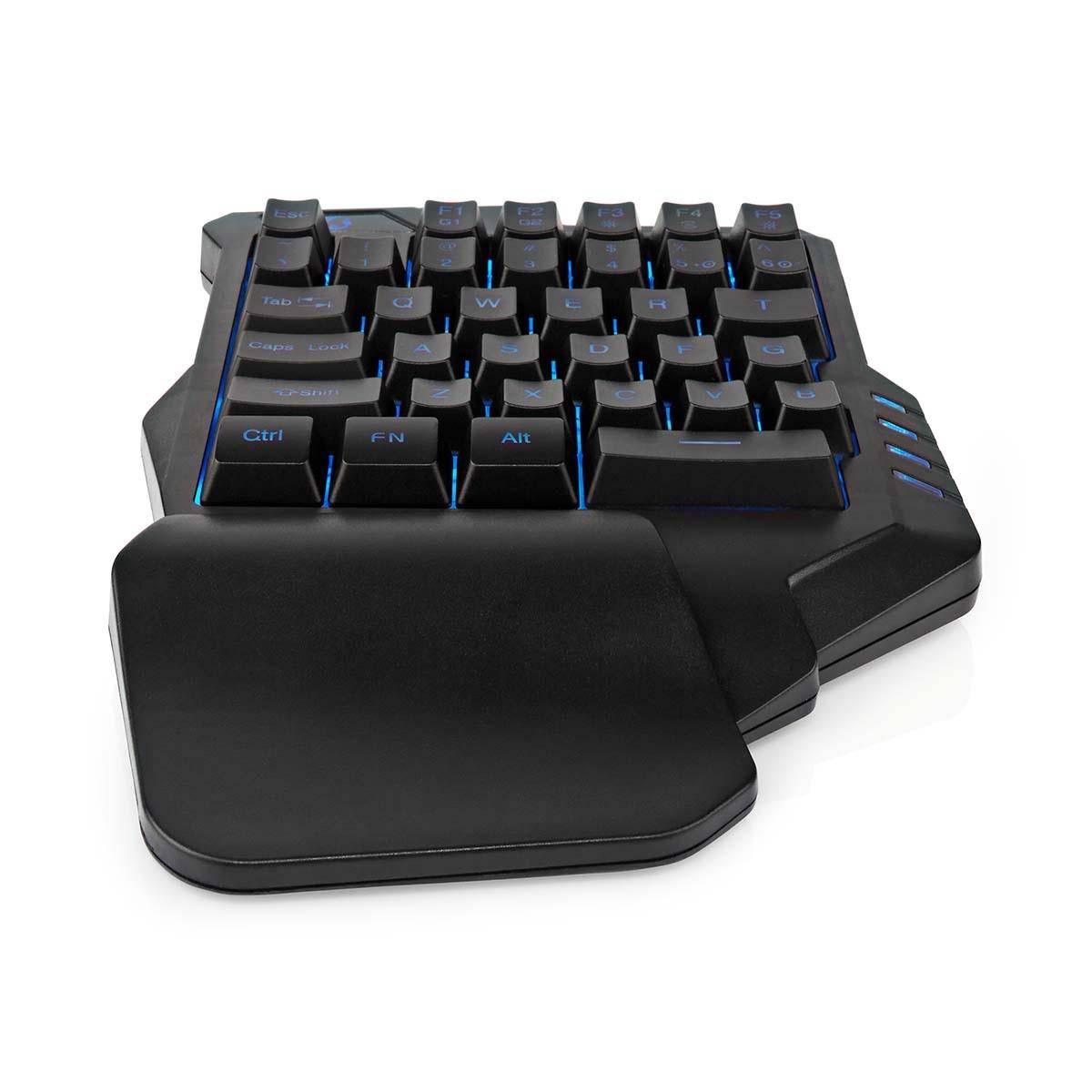 Nedis Kabelgebundene Gaming-Tastatur | USB Typ-A | Membrantasten | RGB | Einhändig | Universal | USB-Stromversorgung | Stromkabellänge: 1,60 m | Gaming