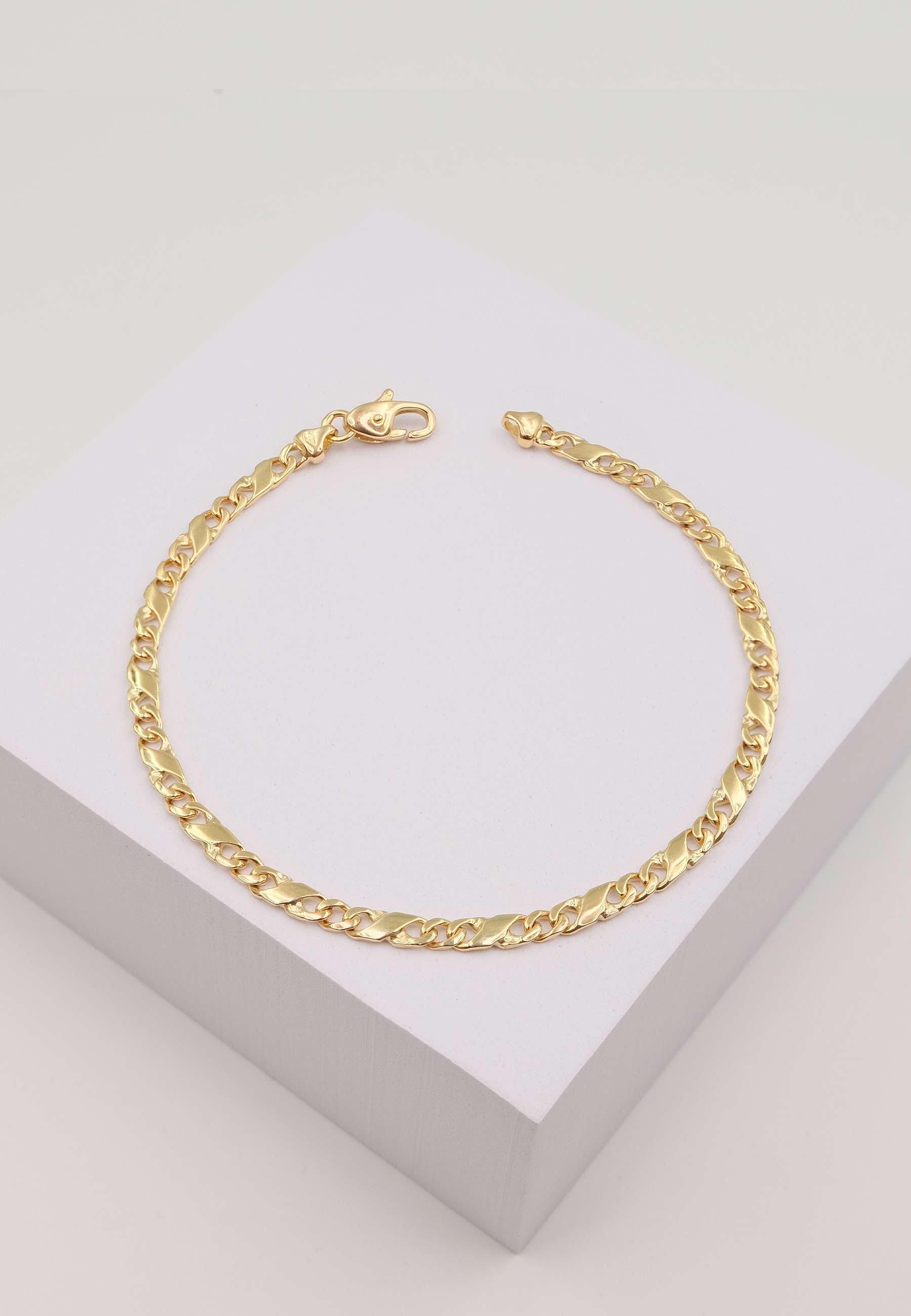 MUAU Schmuck Armband Carrera Gelbgold 750, 19cm, 4mm