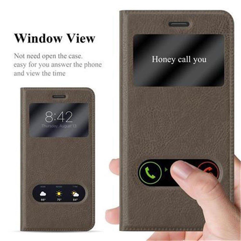 Cadorabo Hülle für Huawei P8 LITE 2017 / P9 LITE 2017 Magnetverschluss, 2 Sichtfenstern