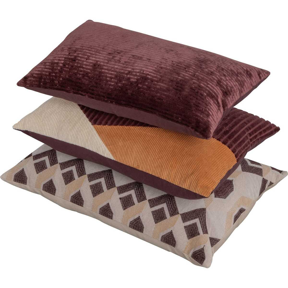 mutoni Kissen Soul Stripe Wine 30x50