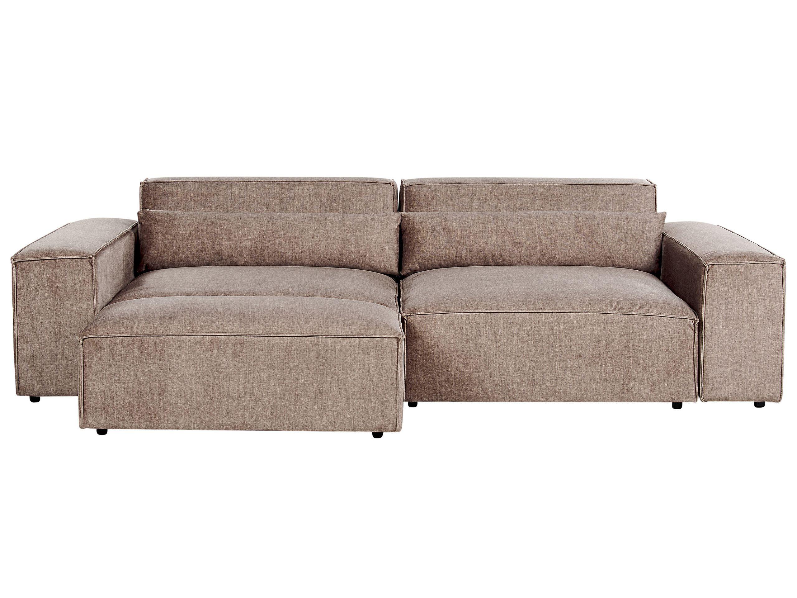 Beliani Sofa mit Ottomane aus Polyester Modern HELLNAR