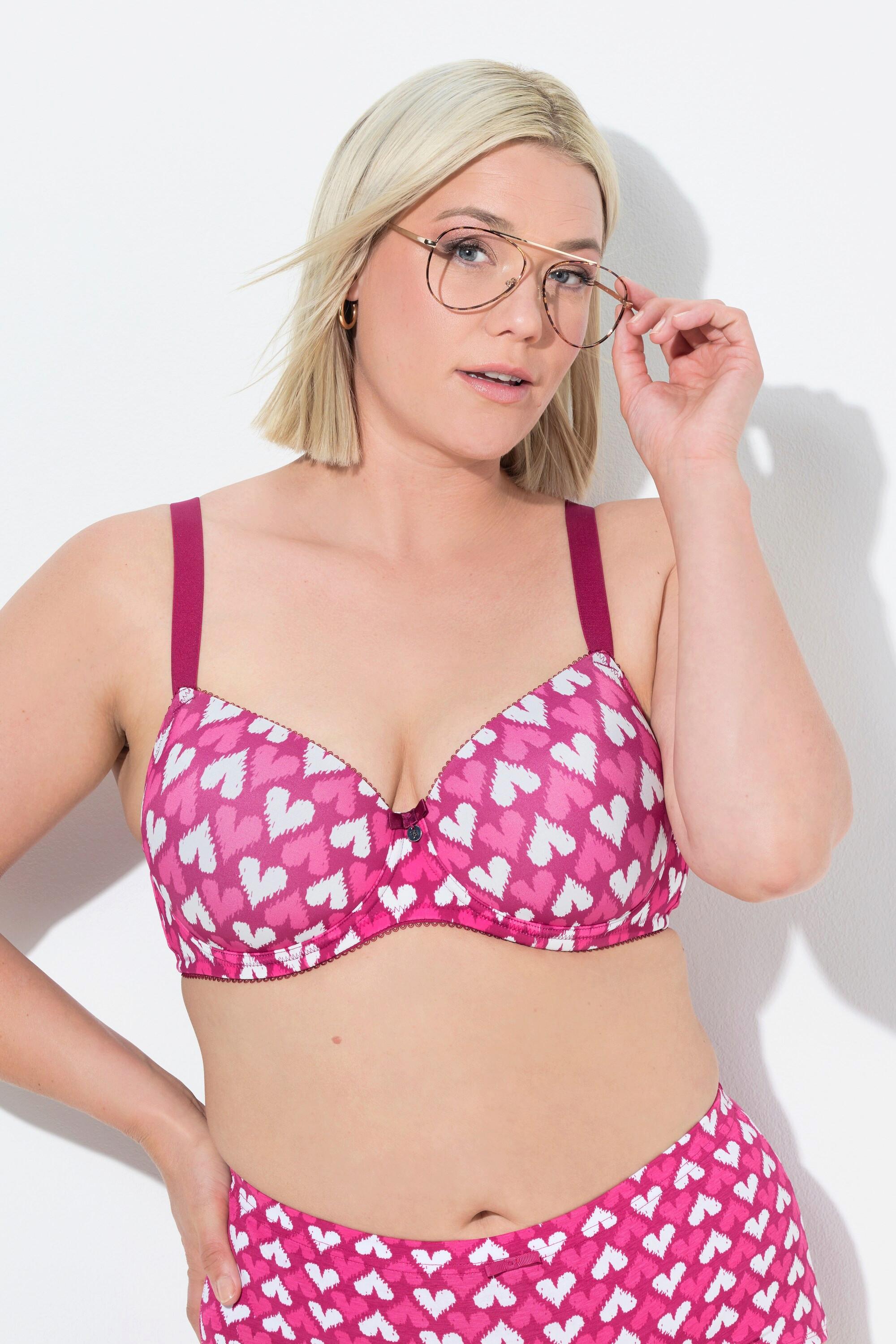 Ulla Popken Bügel-BH, Herzen, Softcups, Cup B - F