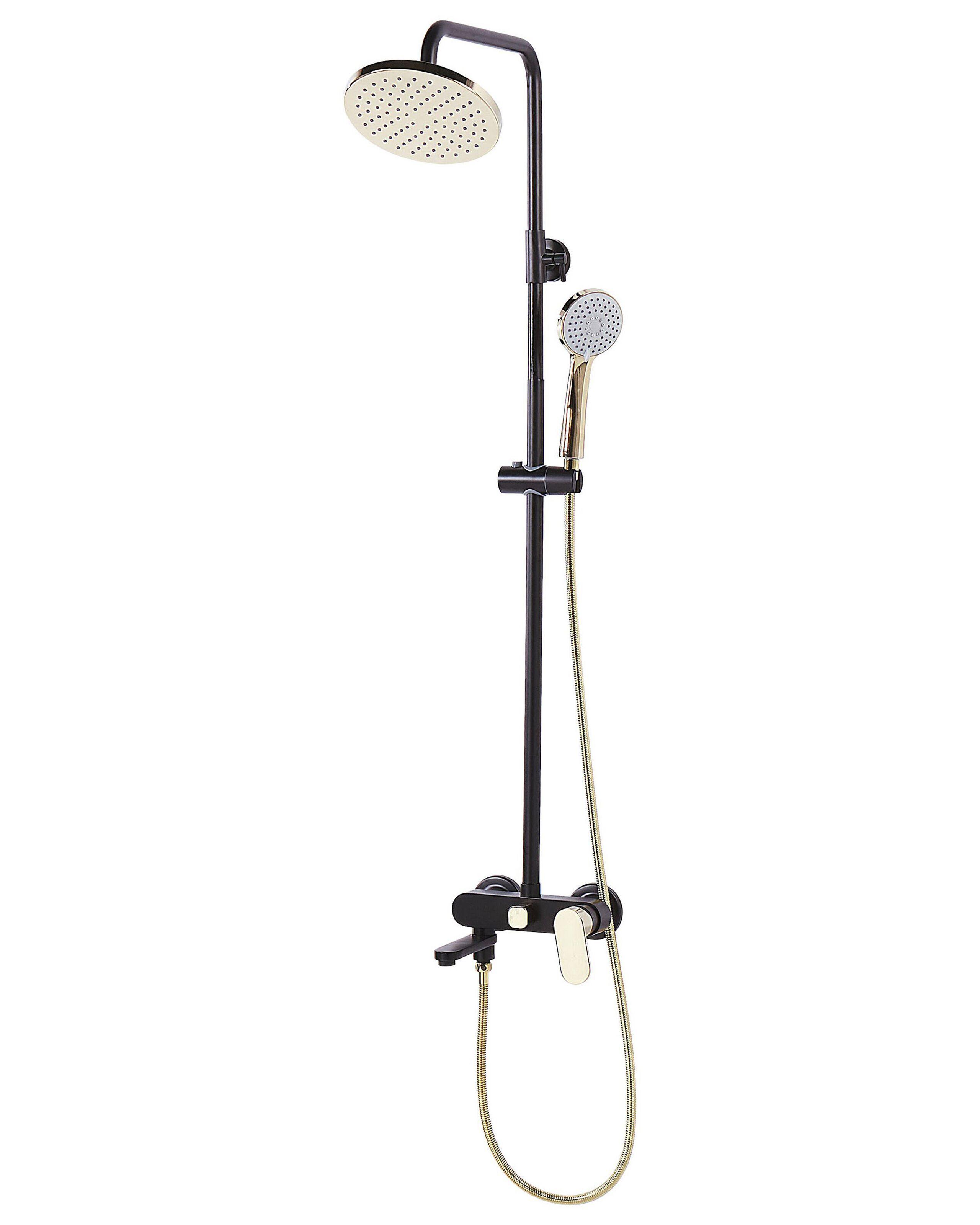 Beliani Duschset mit Mischbatterie und Regenbrause aus Messing Modern GURARA