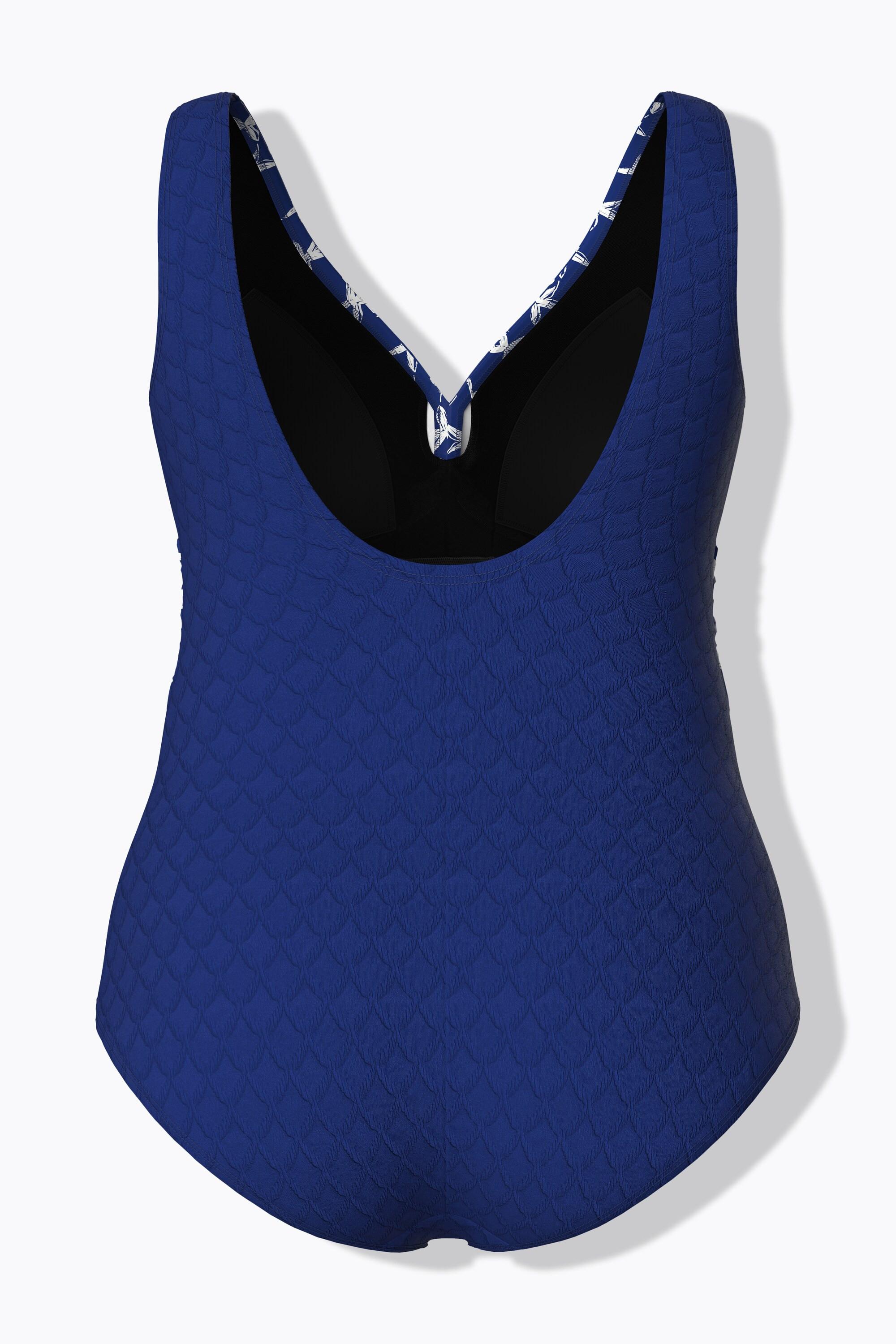 Ulla Popken Badeanzug, Seesterne, Softcups, Zierknoten, recycelt