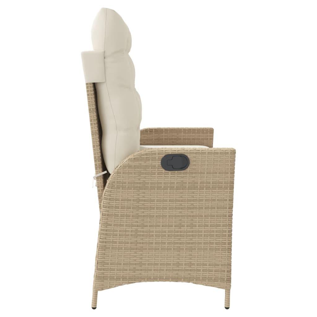 VidaXL Verstellbare gartenbank poly-rattan