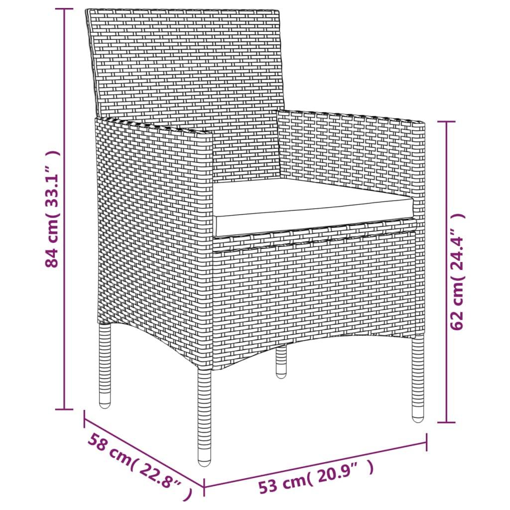VidaXL Garten essgruppe poly-rattan