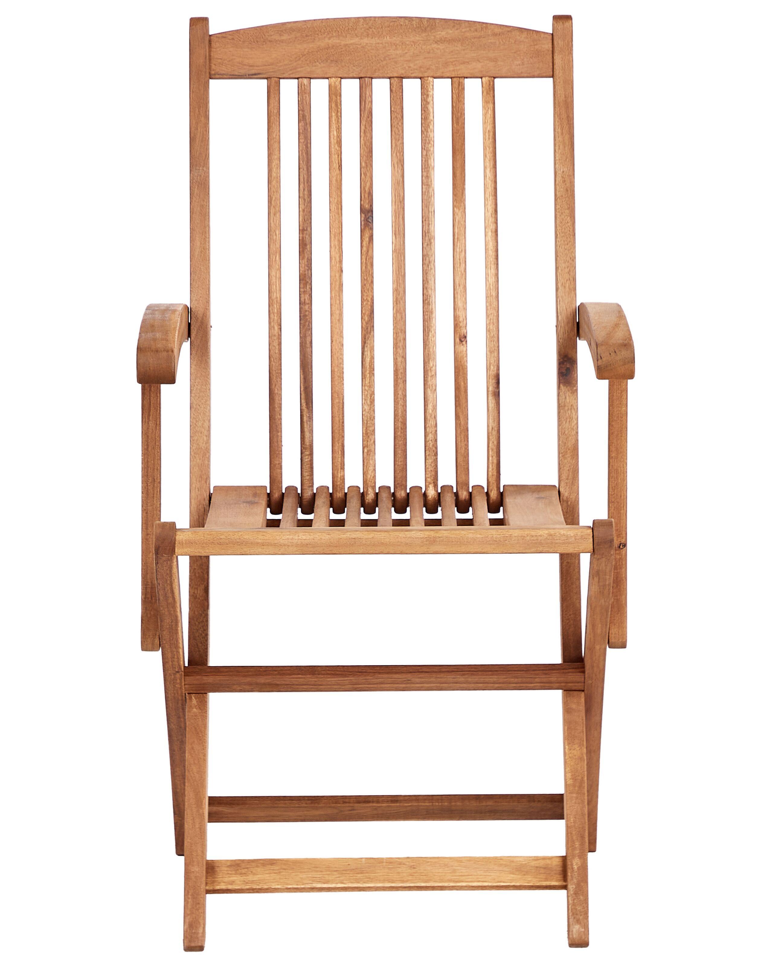 Beliani Set mit 2 Stühlen und Sitzkissen aus Akazienholz Klassisch MAUI II