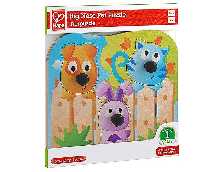 Hape Puzzle Knopfpuzzle Haustiere (4Teile)