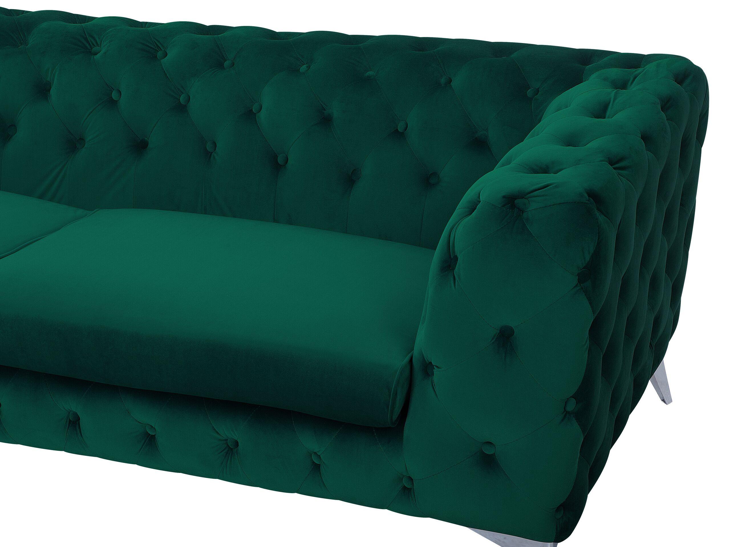 Beliani 3 Sitzer Sofa aus Samtstoff Glamourös SOTRA