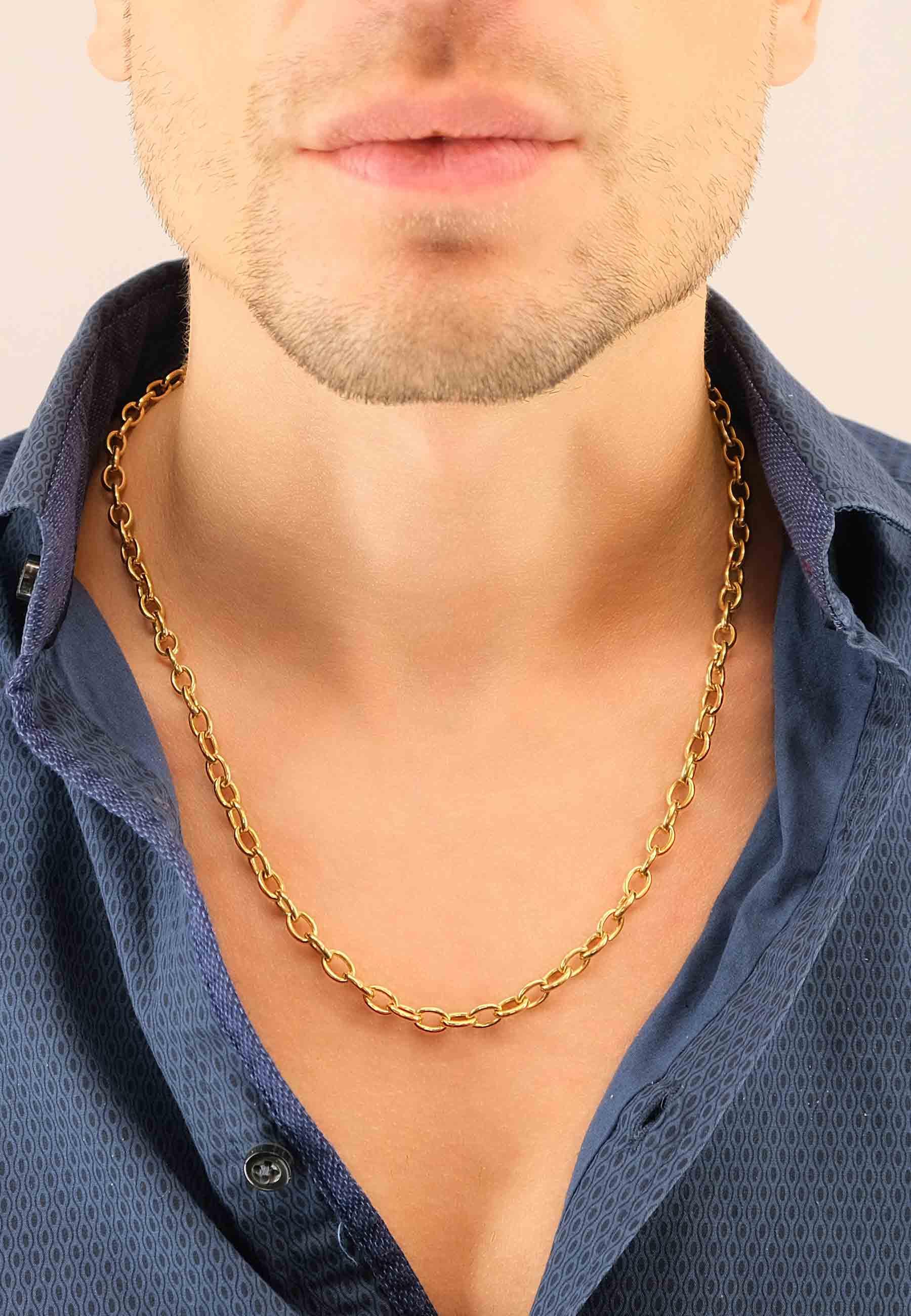 MUAU Schmuck Collier Anker Gelbgold 750 45cm, 6mm