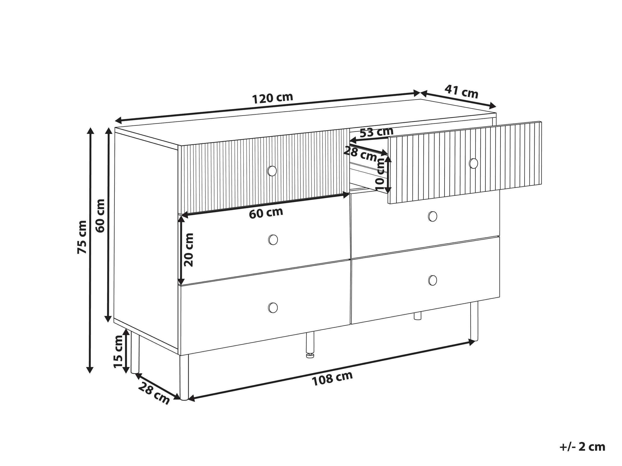 Beliani Kommode mit 6 Schubladen aus MDF-Platte Modern COVENTRY
