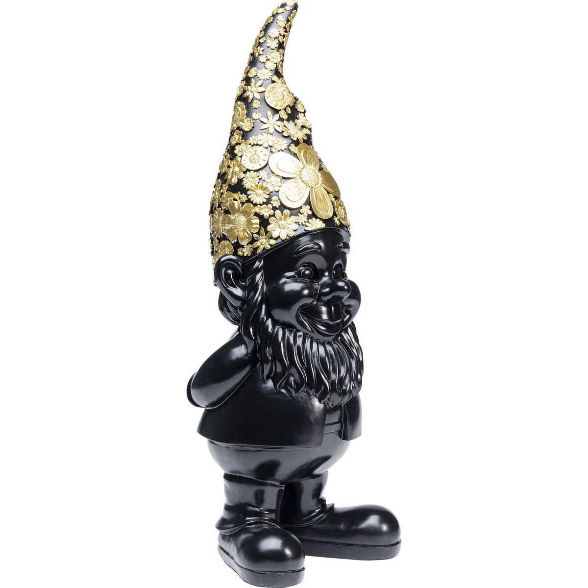 KARE Design Deko Figur Zwerg Standing Schwarz Gold 61cm