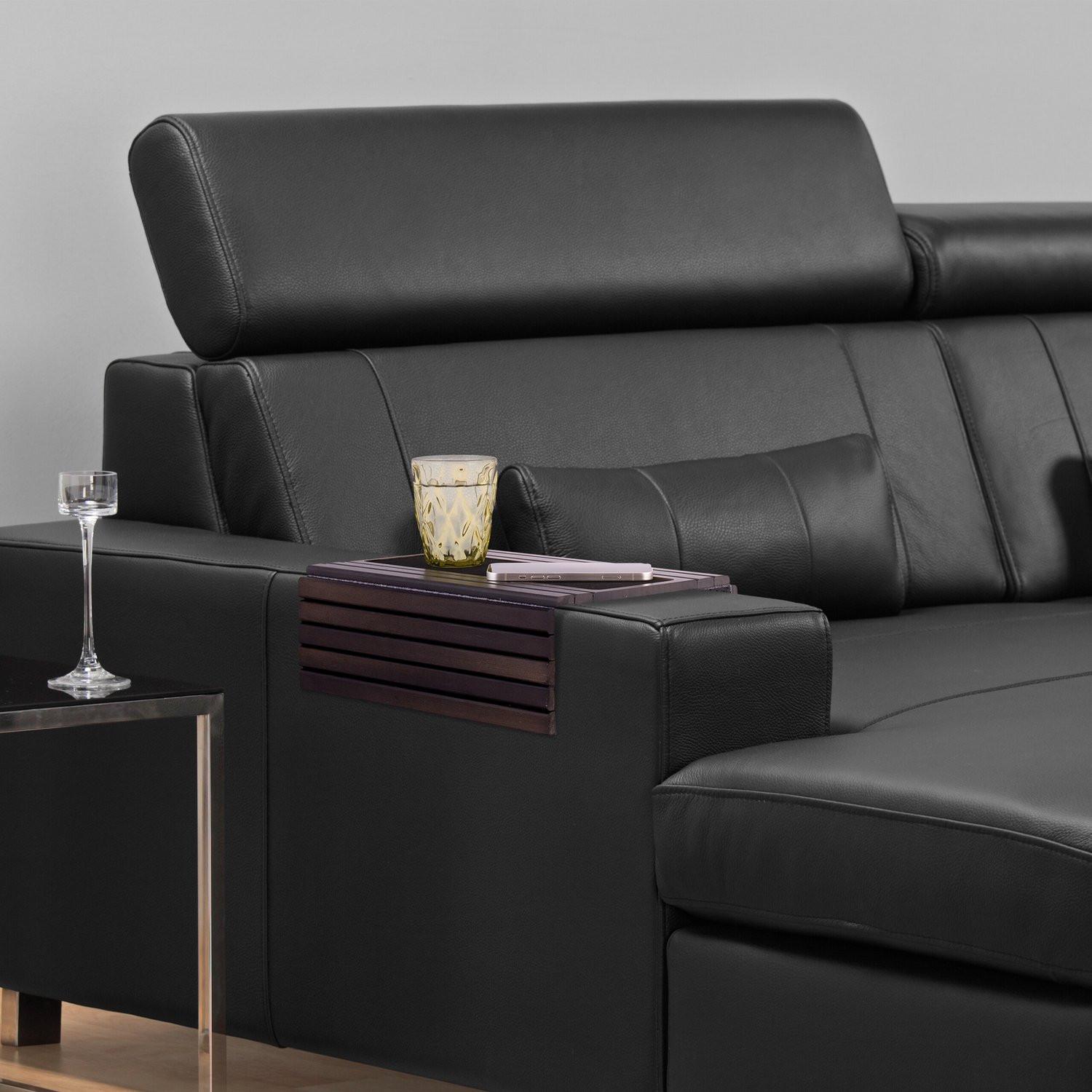 B2X Sofatablett aus dunkelbraunem Bambus