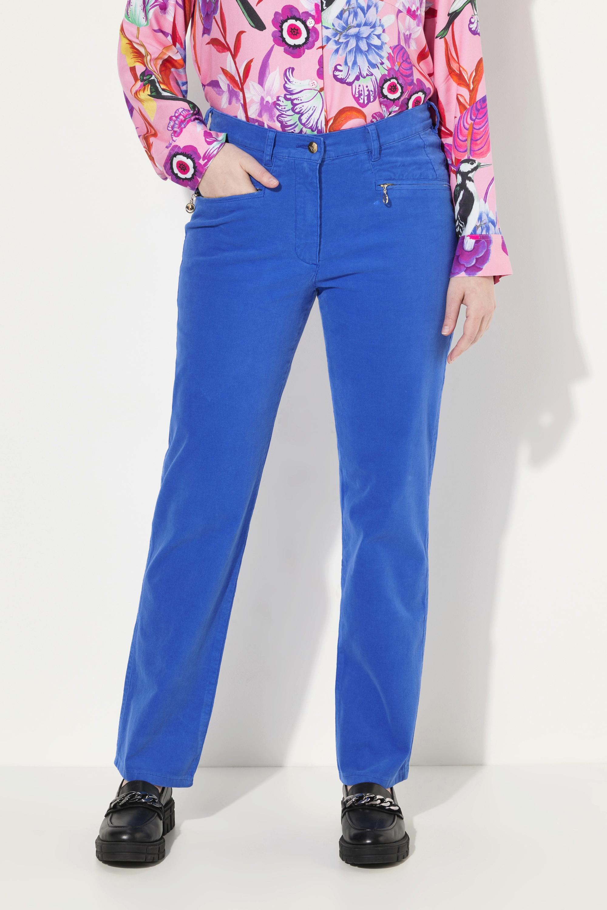 Ulla Popken Cordhose Mony, Komfortbund, Reißverschlusstaschen