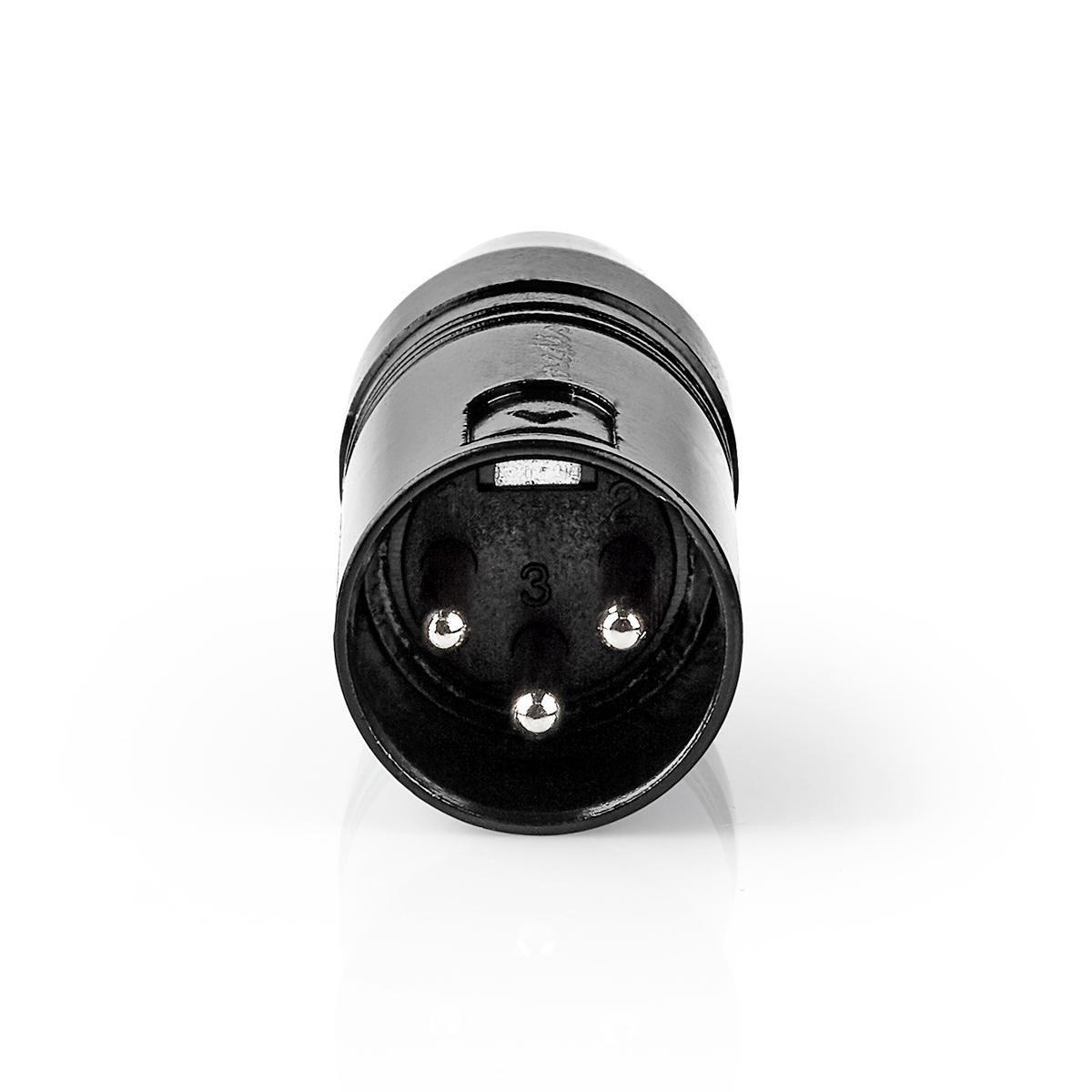 Nedis XLR Adapter | XLR 3-pin Male | RCA Female | Vernickelt | Gerade | Metall | Schwarz | 1 Stk. | Plastikbeutel