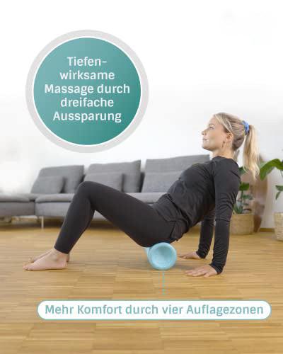 Alopini Doppel-Faszienrolle mit 4 ergonomischen Wirkungsbereichen für Nacken, Rücken, Gesäß und Beine.