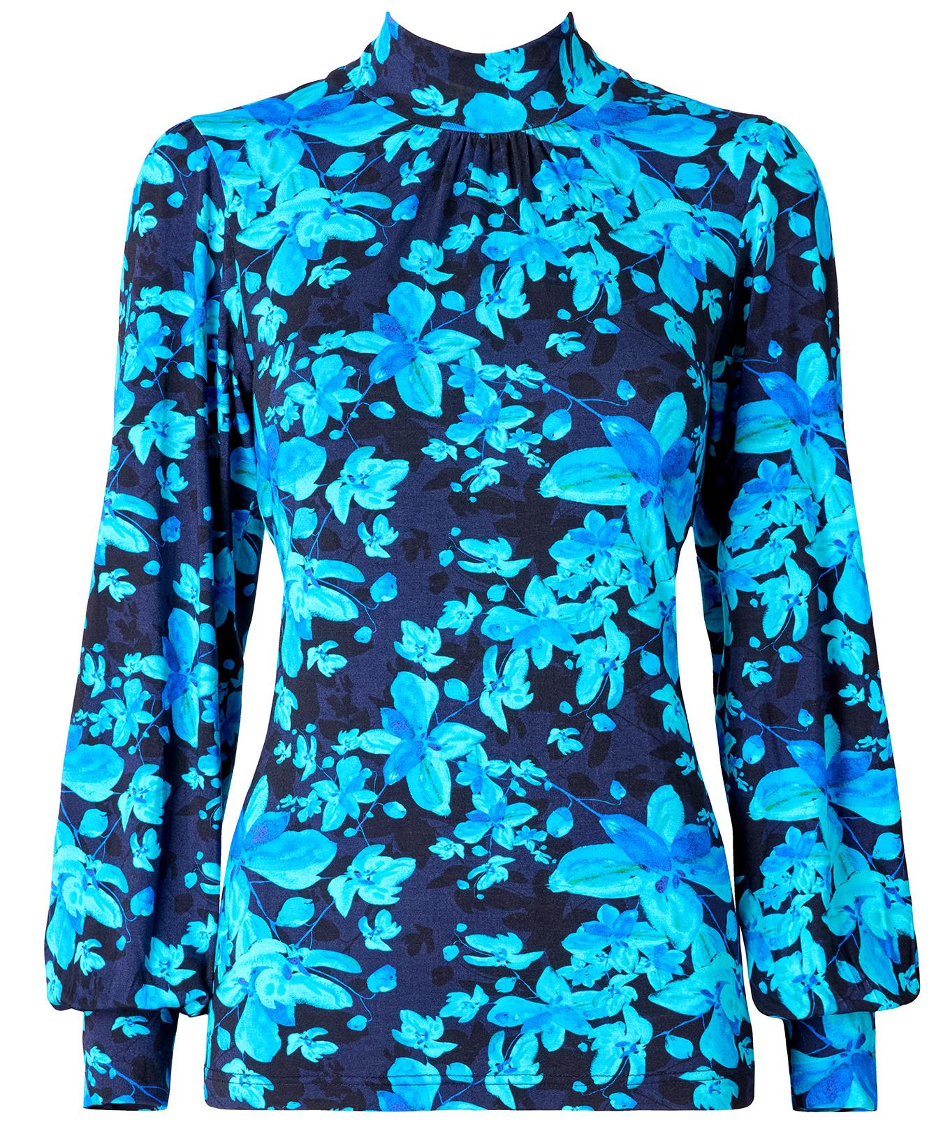 Joe Browns Auffälligeses Blumen-Jersey-Top mit Stehkragen