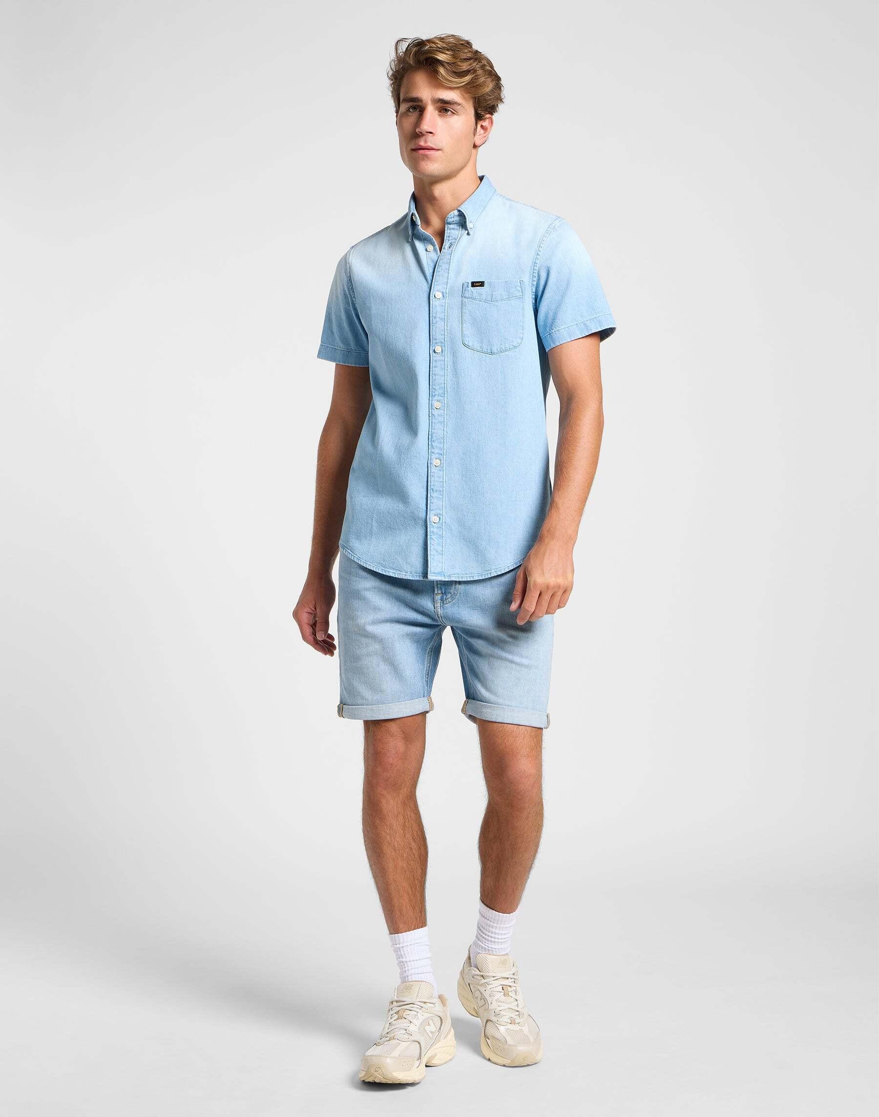 Lee Button Down Kurzarm Jeanshemd