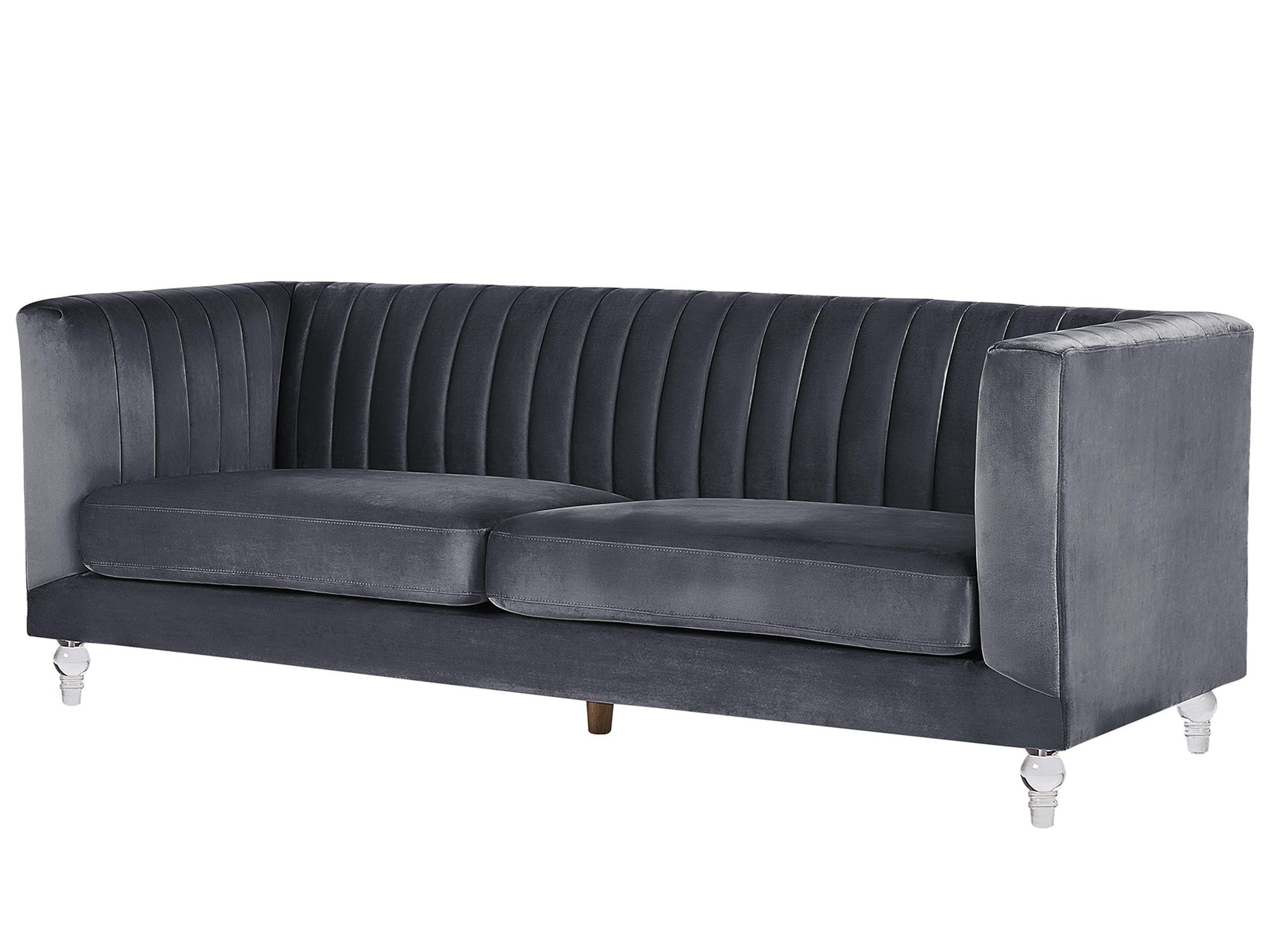 Beliani 3 Sitzer Sofa aus Samtstoff Glamourös ARVIKA