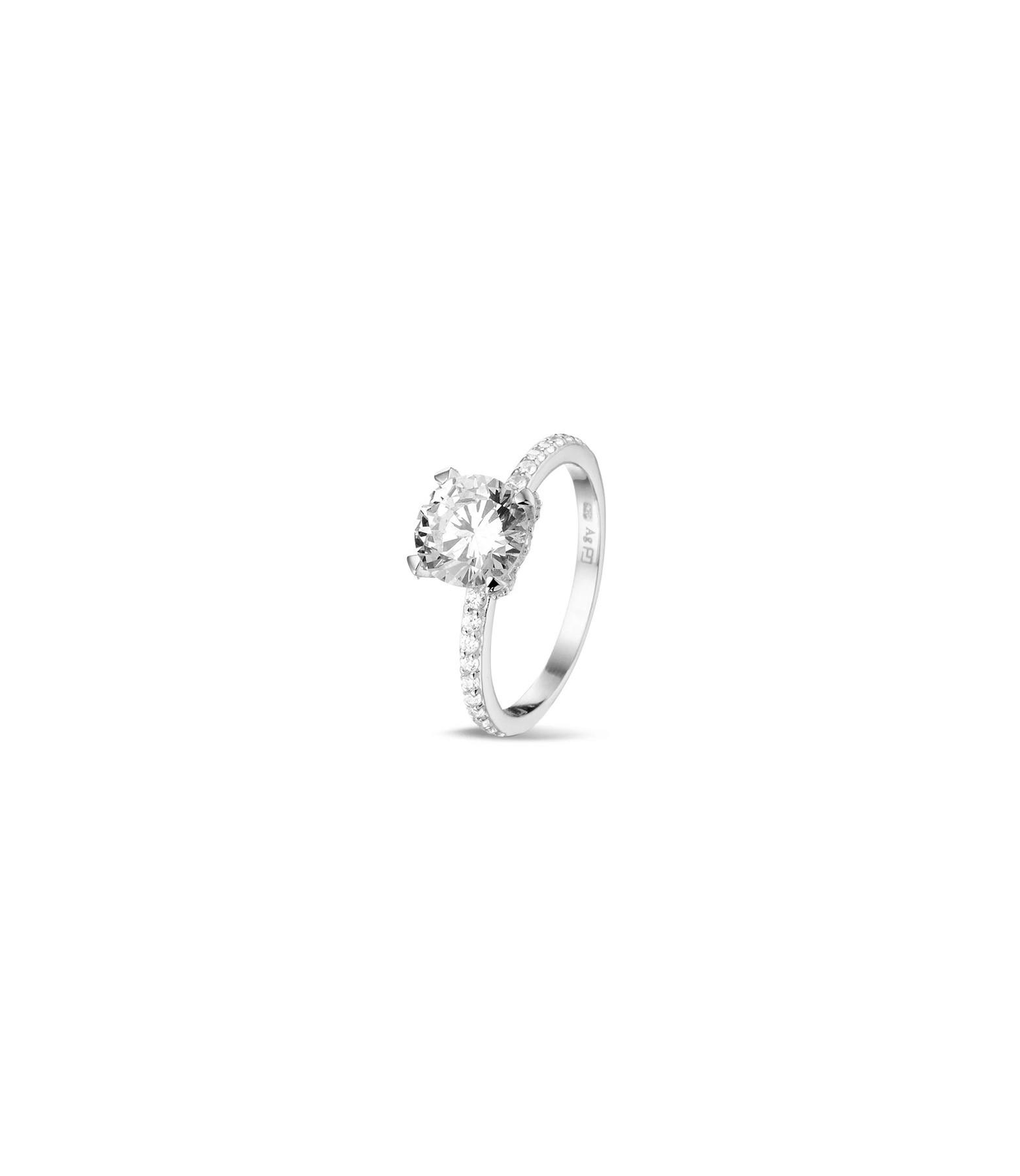 PHANTASYA Ring mit Zirkonia 1565 Rhodiniert