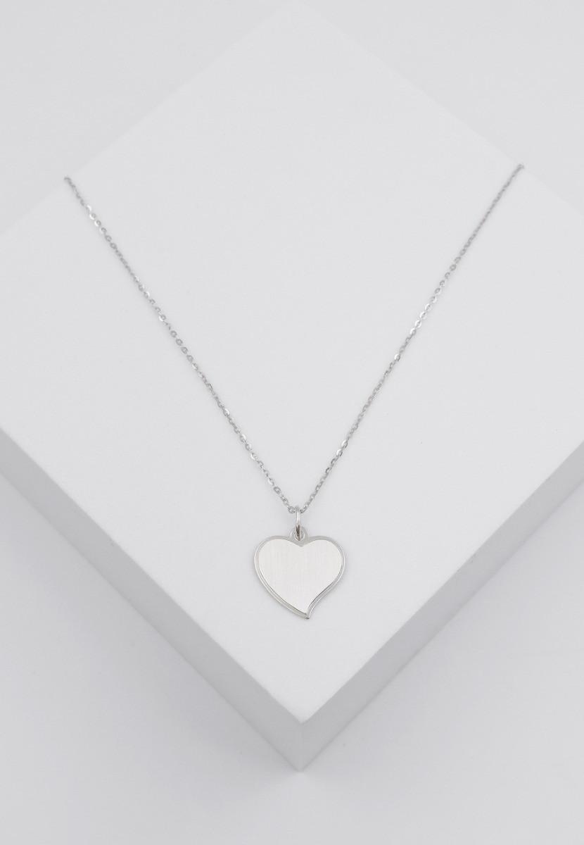 MUAU Schmuck Anhänger Herz Weissgold 750, 18x14mm