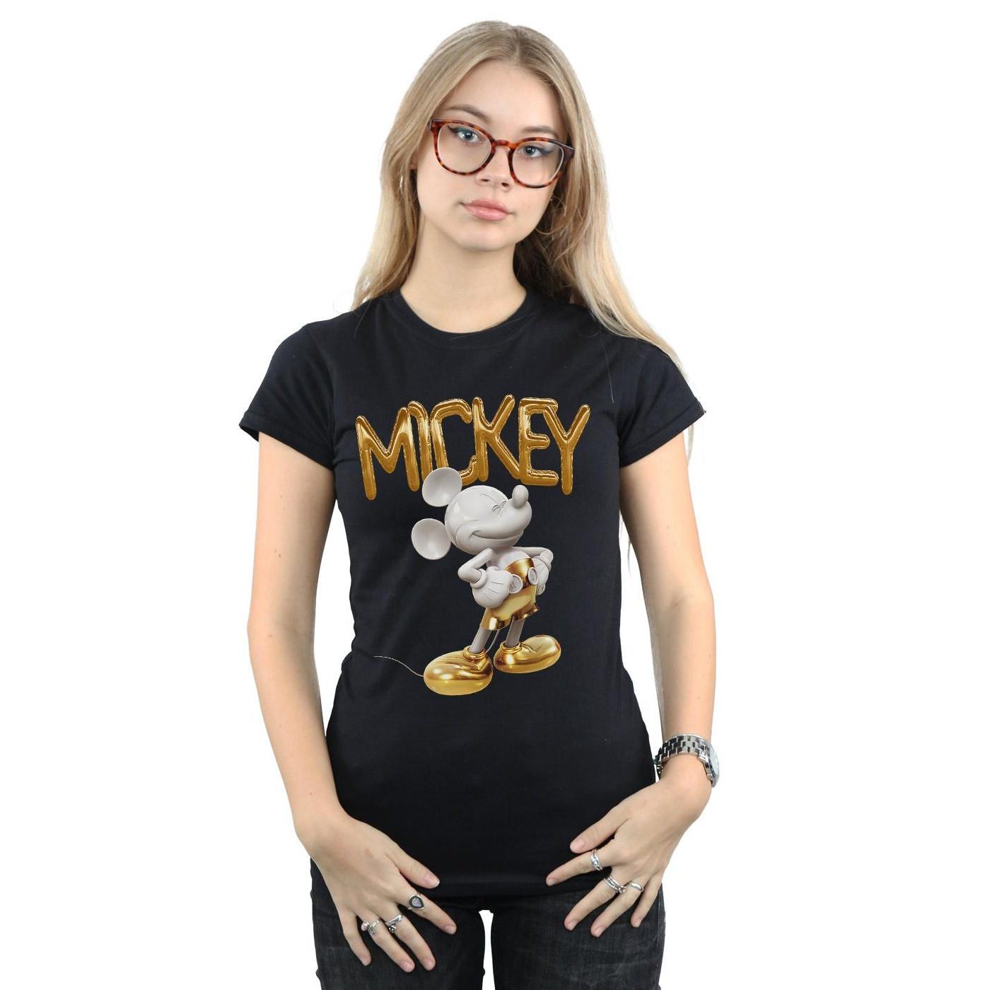 Disney Mickey Mouse Gold Balloon Print T-Shirt
