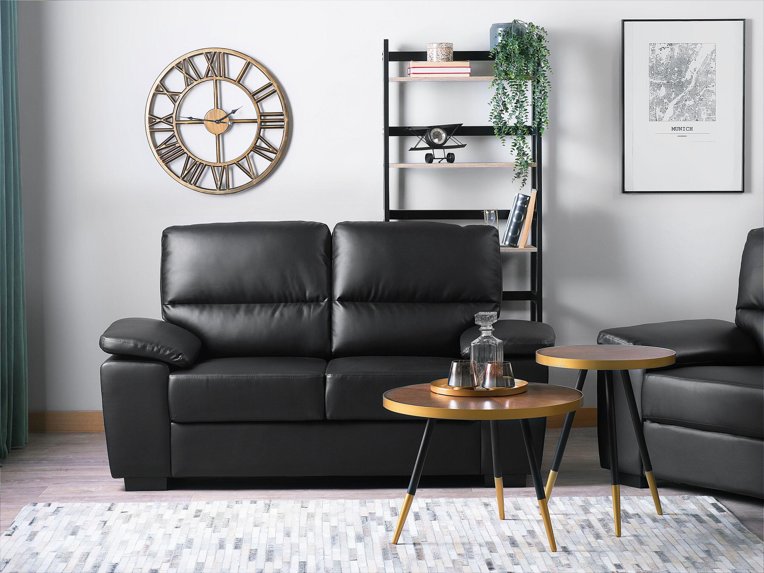 Beliani 2 Sitzer Sofa aus Kunstleder Retro VOGAR